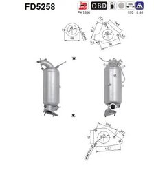 FILTRU DE PARTICULE AS FD5258 - Compatibil cu HONDA