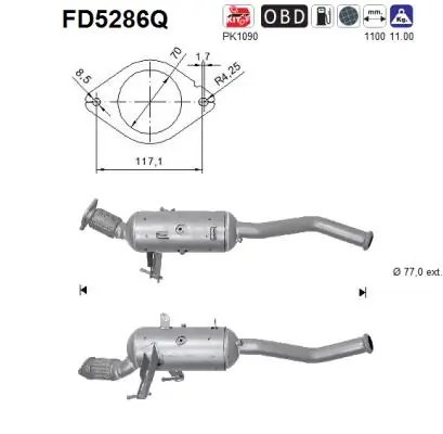 FILTRU DE PARTICULE AS FD5286Q - Compatibil cu NISSAN, OPEL, RENAULT, VAUXHALL