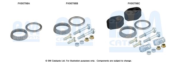 SET MONTAJ CATALIZATOR BM CATALYSTS FK90798 - Compatibil cu MAZDA
