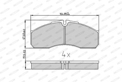 SET PLACUTE FRANA FERODO FVR1390 - Compatibil cu IVECO, NISSAN, RENAULT TRUCKS