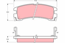 SET PLACUTE FRANA TRW GDB1018 - Compatibil cu NISSAN
