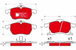 SET PLACUTE FRANA TRW GDB1350DTE - Compatibil cu CHEVROLET, OPEL, VAUXHALL