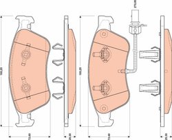 SET PLACUTE FRANA TRW GDB1811 - Compatibil cu AUDI