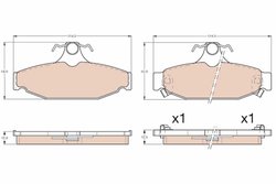 SET PLACUTE FRANA TRW GDB4089 - Compatibil cu CHEVROLET, HSV, MITSUBISHI, NISSAN, PONTIAC