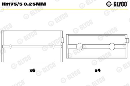 Cuzineti arbore cotit Glyco H1175/5 0.25mm