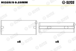 CUZINETI ARBORE COTIT GLYCO H1325/5 0.25MM - Compatibil cu AUDI, SEAT, SKODA, SKODA (SVW), VW, VW (FAW), VW (SVW)