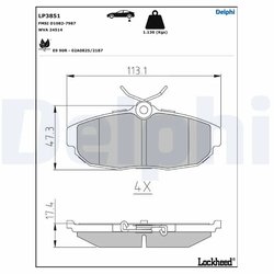 Set placute frana Delphi LP3851