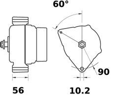 ALTERNATOR MAHLE MG 329 - Compatibil cu FENDT, JOHN DEERE