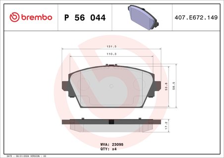 SET PLACUTE FRANA BREMBO P 56 044 - Compatibil cu NISSAN