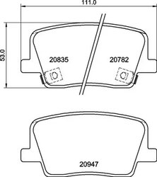 SET PLACUTE FRANA BREMBO P 77 003 - Compatibil cu SSANGYONG