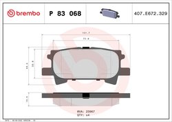 Set placute frana Brembo P 83 068
