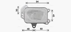 RADIATOR ULEI / TERMOFLOT AVA QUALITY COOLING PE3424 - Compatibil cu CITROEN, DS, OPEL, PEUGEOT, TOYOTA, VAUXHALL