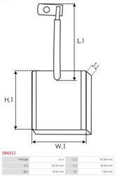 PERIE ELECTROMOTOR AS-PL SB6012 - Piesa auto compatibila cu mai multe marci