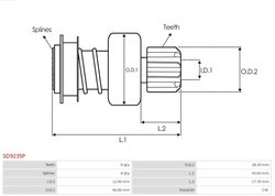 CUPLAJ UNISENS ELECTROMOTOR AS-PL SD9235P - Piesa auto compatibila cu mai multe marci