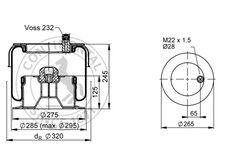 Burduf suspensie pneumatica Contitech AIR Spring SK 175-604 
