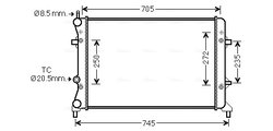 RADIATOR RACIRE MOTOR AVA QUALITY COOLING VN2359 - Compatibil cu VW