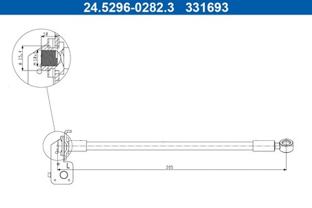 FURTUN FRANA ATE 24.5296-0282.3 - Compatibil cu HYUNDAI, KIA