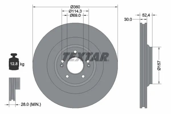 DISC FRANA TEXTAR 92346905 - Compatibil cu HYUNDAI
