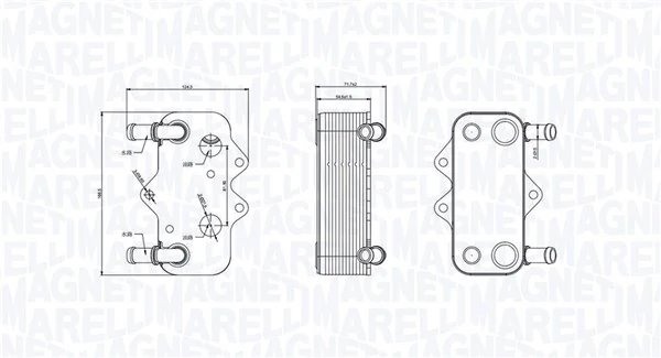 RADIATOR ULEI / TERMOFLOT MAGNETI MARELLI 350300002100 - Compatibil cu OPEL, SAAB, VAUXHALL