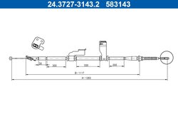 CABLU FRANA DE MANA ATE 24.3727-3143.2 - Compatibil cu HYUNDAI