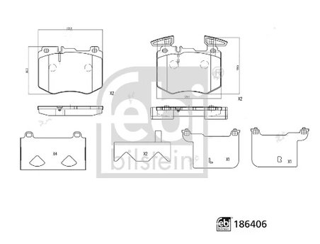SET PLACUTE FRANA FEBI BILSTEIN 186406 - Compatibil cu MERCEDES-BENZ