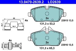 SET PLACUTE FRANA ATE 13.0470-2639.2 - Compatibil cu BMW