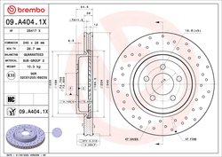 DISC FRANA BREMBO 09.A404.1X - Compatibil cu CHRYSLER, DODGE, LANCIA