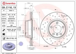 DISC FRANA BREMBO 09.C116.1X - Compatibil cu BMW, BMW (BRILLIANCE)
