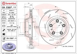 DISC FRANA BREMBO 09.E897.11 - Compatibil cu PORSCHE