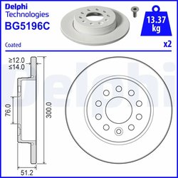 DISC FRANA DELPHI BG5196C - Compatibil cu VW