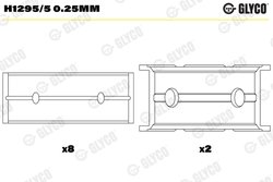 CUZINETI ARBORE COTIT GLYCO H1295/5 0.25MM - Compatibil cu BUICK, CHEVROLET, HOLDEN, OPEL, SUZUKI, VAUXHALL