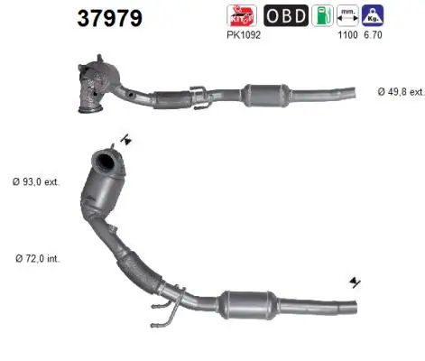 CATALIZATOR AS 37979 - Compatibil cu VW