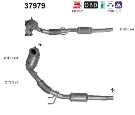 CATALIZATOR AS 37979 - Compatibil cu VW