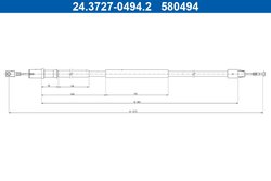 CABLU FRANA DE MANA ATE 24.3727-0494.2 - Compatibil cu MERCEDES-BENZ