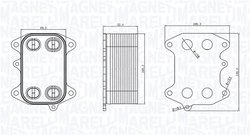 RADIATOR ULEI / TERMOFLOT MAGNETI MARELLI 350300003300 - Compatibil cu AUDI, SEAT, SKODA, VW