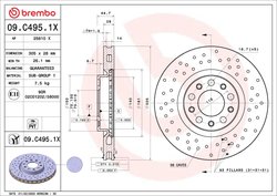 DISC FRANA BREMBO 09.C495.1X - Compatibil cu ALFA ROMEO