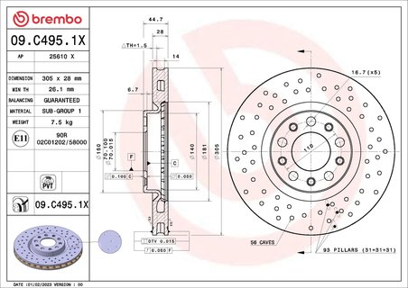 Disc frana Brembo 09.C495.1X
