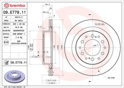 DISC FRANA BREMBO 09.E779.11 - Compatibil cu LEXUS, TOYOTA