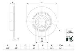 DISC FRANA BOSCH 0 986 479 H60 - Compatibil cu MERCEDES-BENZ
