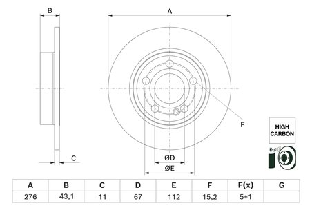 DISC FRANA BOSCH 0 986 479 H60 - Compatibil cu MERCEDES-BENZ