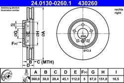 DISC FRANA ATE 24.0130-0260.1 - Compatibil cu BMW, MINI