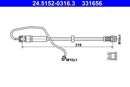 FURTUN FRANA ATE 24.5152-0316.3 - Compatibil cu AUDI