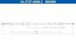 CABLU FRANA DE MANA ATE 24.3727-0589.2 - Compatibil cu FIAT
