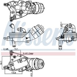 RADIATOR ULEI / TERMOFLOT NISSENS 91349 - Compatibil cu ALFA ROMEO, CHRYSLER, FIAT, LANCIA, OPEL, VAUXHALL