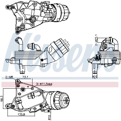 RADIATOR ULEI / TERMOFLOT NISSENS 91349 - Compatibil cu ALFA ROMEO, CHRYSLER, FIAT, LANCIA, OPEL, VAUXHALL