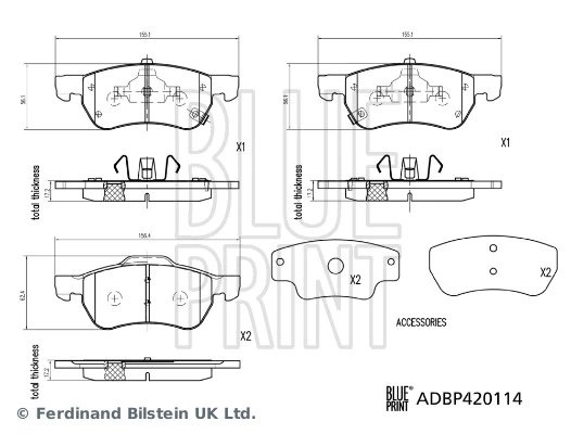 Set placute frana Blue Print ADBP420114