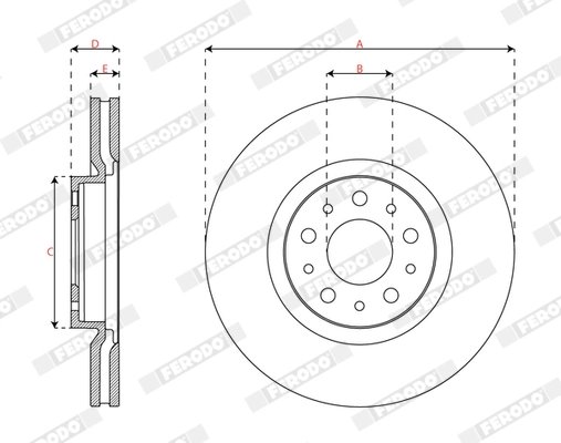 DISC FRANA FERODO DDF3075C - Compatibil cu FIAT