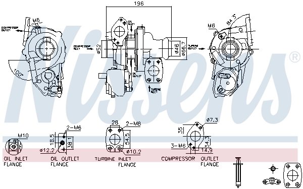 TURBINA NISSENS 93514 - Compatibil cu CITROEN, DS, FIAT, OPEL, PEUGEOT, VAUXHALL