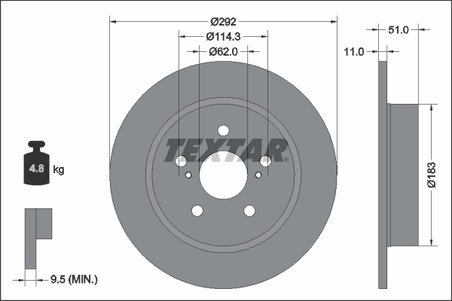 DISC FRANA TEXTAR 92347803 - Compatibil cu TOYOTA