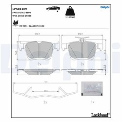 Set placute frana Delphi LP5011EV